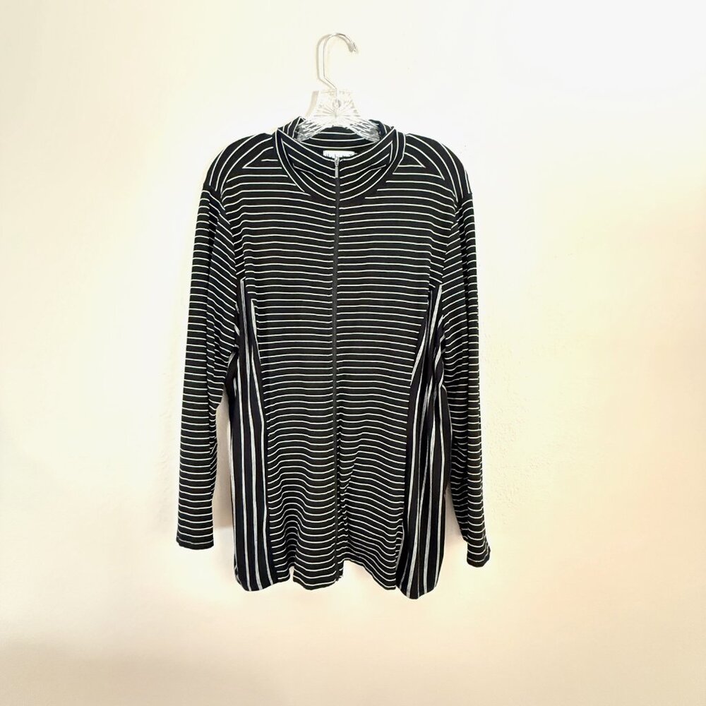 Habitat Black & White Stripe Knit Jacket – Size XL